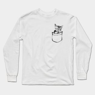 pocket cute cat Long Sleeve T-Shirt